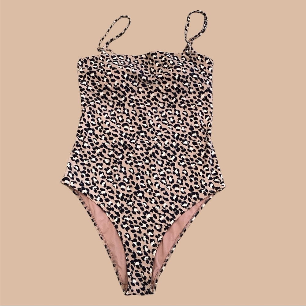 Aerie Leopard Print One-Piece Cheeky Swimsuit, size medium 😎